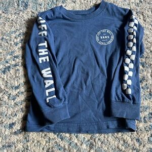 Long sleeve blue Vans tee. Size 2T.
